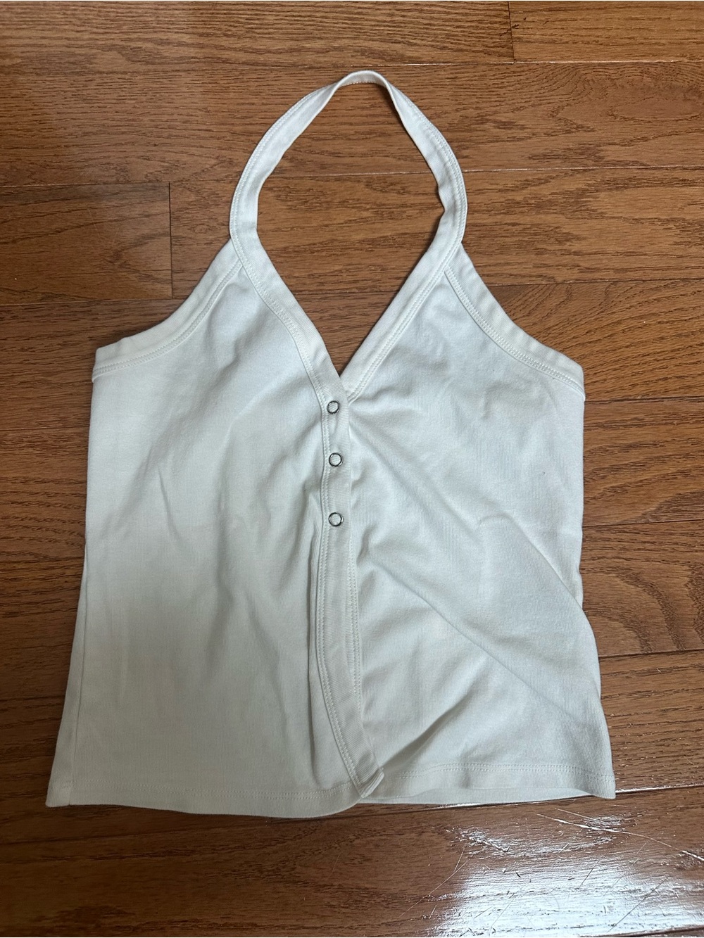 Cotton On White Halter Snap-Front Tank